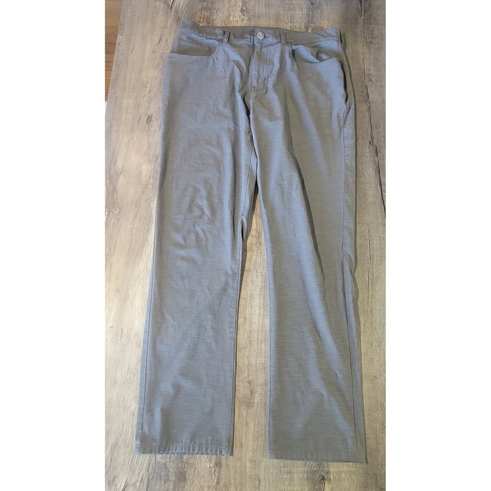 Callaway Mens 34x32 Gray Striped Performance 4 Pocket Golf Pants‎
